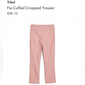 Fia Cuffed Cropped Pink Tribal Trousers